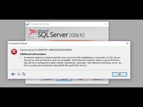 Microsoft sql server cannot connect to localhost